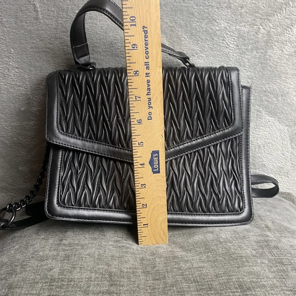 Aldo Black Quilted Leather Shoulder Bag with Chain Strap